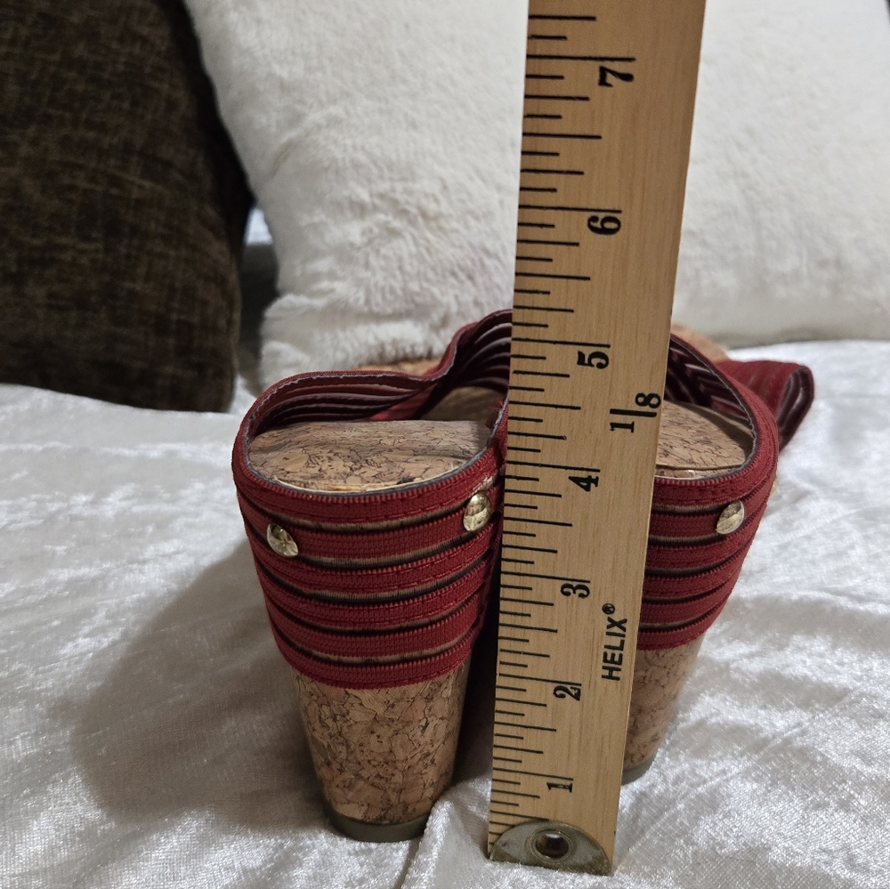 Women's Burgundy Wedge Slide Sandals By CATO size 8 NWT - Picture 3 of 7